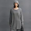 Nuevo Suéter de Cachemir para Mujer Otoño e Invierno 2025 Cuello Redondo Silueta Color Puro Longitud Media Tejido Base
