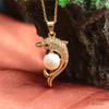 Colgante de Perla Natural de Agua Dulce Guan Yu Collar Delfín Pequeño Diamante Completo Joyería Fresca Fábrica Venta al por Mayor S1020322