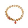 Pulseira de prata esterlina One Deer S925 banhada a ouro, com torre amarela, cristal, cobra, tesouro, milhares de personagens da fortuna, este ano da vida, cordão elástico de prata