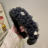 Faixa de cabelo de renda de malha alta craniana estilo coreano, acessório de cabelo com estampa de cabelo plissado doce, estilo francês, retrô, rosto de fada, brilhante, pequena faixa de cabeça