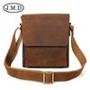 Bolso personalizado de estilo europeo y americano, estilo vintage de cuero genuino para hombre, bolso de hombro de cuero de caballo loco para hombre, bolso cruzado de piel de vaca.