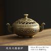 Nuevo Chinoiserie Aleación de Cobre Calabaza Abanico Dragón y Fénix Horno Placa Pipa Quemador de Incienso Tabletas de Aromaterapia Xiaoxiangyun Incienso de Sándalo