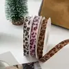 Fita de Padrão de Água Leopardo de Lado Único Europeia e Americana Fita de Laço Artesanal DIY Acessórios para Roupas Fita de Embalagem