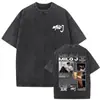 Camiseta Gráfica Lavada Vintage Rapper Milo J La Vida Era Mas Corta para Hombres y Mujeres