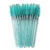 Venta al por mayor de fábrica 50 piezas/paquete cepillo desechable para pestañas con varilla de cristal cepillo espiral sólido rizador de pestañas cepillo para cejas pincel de maquillaje