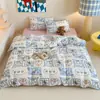 Estilo Ins A Terciopelo de Leche Cálido con forro polar Producto Único Funda de Edredón Funda de Almohada Otoño e Invierno Cubre Edredón Individual Doble Cama Suministros para la Parte Superior