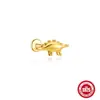 Prata de Lei S925 Divertida Série de Animais Marinhos Piercing Rosqueado de Cabeça Plana Orelha Osso Studs Novos Mais Vendidos Versátil Joia de Orelha
