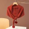 100 Pure Cashmere Mulheres Cashmere Xale Triângulo Tricô Toalha Bola de Cabelo Leve Luxo Transfronteiriço Comércio Exterior Quente Elegante Cachecol