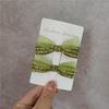 Pinza para el pelo para niñas, nueva primavera y verano, con dulce temperamento, lazo de hilo de seda con letras verdes Matcha, pinza para el flequillo, pinza para el pelo