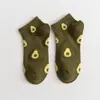 Calcetines de mujer primavera y verano aguacate calcetines japoneses fruta calcetines bajos de barco para mujer venta al por mayor de fábrica exclusivo transfronterizo