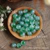 Cuentas de flores verdes flotantes de hielo, cuentas sueltas de jade esmeralda, cuentas redondas de calcedonia de jade, accesorios para collar y pulsera de cuentas hechos a mano.