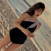 Traje de baño nuevo de triángulo de una pieza para mujer 2023 que cubre el abdomen, adelgazante, para vacaciones de playa, aguas termales, traje de baño [una generación de cabello]]