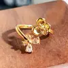 Anel Flor de Rosa Vintage Estilo Francês com Incrustação de Zircônia, Design Aberto, Anel Vintage de Nicho de Luxo para Mulheres