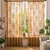Nueva cortina francesa redonda con espejo y flores, para sombrear ventanas, con varillas de tela de encaje, venta al por mayor, instalación sin perforaciones de cortina de gasa terminada