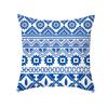 Funda de almohada para sofá de estilo étnico transfronterizo, con estampado azul de piel de melocotón, para oficina, shopee Home