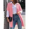 Cardigã de Tricô Roupa Feminina Europeia Americana Transfronteiriça Moda Simples Jaqueta Tricotada à Máquina Colete Solto Outono Inverno Novo Estilo de Inverno