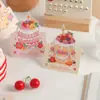 Tarjeta de Felicitación de Cumpleaños para Pastel de Crema Estilo Ins Tarjeta Pequeña de Pintura al Óleo Estéreo Decoración de Caja de Regalo con Flores Tarjeta de Bendición