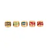 Cuentas de Esmalte Tao Chapadas en Cobre Oro 24K Accesorios Pulsera DIY Cuentas Espaciadoras Cuentas Barril Conservación del Color Pulsera de los Cinco Elementos