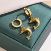 Nuevos Pendientes de Acero de Titanio Europeos y Americanos Serie Playa Océano DIY Chapados en Oro Real Impermeables Pendientes que No se Desvanecen