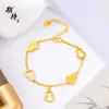 Esperando con ansias la pulsera de moneda de calabaza Fulu con diamantes de moda de lujo a la moda, pulsera de joyería DIY de oro vietnamita, retención de color