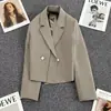 Novo Blazer Curto de Alto Padrão para Outono 2026 para Mulheres, Jaqueta Casual Versátil de Caimento Solto na Moda