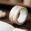Fita de Diário com Óleo Especial Estilo Japonês Impressão Colorida Paisagem Cortada à Máquina Washi Material de Decoração Fresca para Diário Adesivos