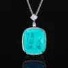 2024 el más vendido Huabi joyería cobre chapado en oro color simulación tesoro gordo colgante rectangular collar piedra principal 20*23