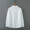 [Especial] Roupa Feminina Plus Size, Novo Estilo de Primavera, Camisa Elegante Casual de Renda com Manga Longa, Camisa de Algodão Lavado para Mulheres Plus Size 9462