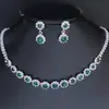 Set de Joyería Nupcial Transfronterizo, Pulsera, Pendientes de Lujo de Alta Gama para Boda, Joyería de Pedrería para Banquetes, Accesorios de Joyería para Mujer