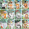Pegatinas de Animales de la Selva Elefante León Pegatinas para Niños Pegatinas para Caja de Regalo de Cumpleaños Rompecabezas Pegatinas de Cara de Rompecabezas