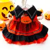 Roupas para Cachorro Primavera e Outono Gato Princesa Halloween Véu Preto Tração Lolita Cachorro Pequeno Teddy Pet 4278