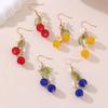 EZ5435 pendientes europeos y americanos transfronterizos para mujer, nuevo colgante de cuentas, hoja verde, lirio, orquídea, moda, temperamento, joyería para orejas de mujer