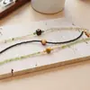 Diseño Francés de Nicho Cristal de Cabello Dorado Ágata Olivina Natural Pulsera Apilable de Cuentas Mezclar y Combinar Simple de Alta Gama