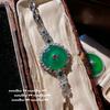 Colar de fivela de esmeralda brasileira, pulseira de zircônia banhada a ouro 18K, mulher rica e feliz