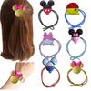 Tocado de cabeza de Mickey simple de estilo coreano, cuerda para el cabello, cuerda para el cabello con nudo multicolor, cuerda para el cabello creativa de dibujos animados, cuerda para el cabello simple