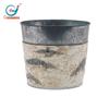 Atacado de fábrica vaso de flores galvanizado coberto com casca de bétula natural de madeira pura vaso de flores feito à mão balde de flores