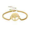 Transfronterizo Más Vendido Acero Inoxidable Hueco Personalidad de Moda Pulsera de Joyería de Moda Árbol de la Vida Hueco Colgante de Cruz
