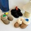 Botas de Nieve de Cuero Genuino para Niños Invierno Boca de Lana de Cordero Zapatos de Algodón para Bebé Estilo Coreano con Forro Polar Zapatos de Pan Gruesos Modernos para Niños y Niñas