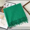 Cachecol Liso de Sarja Estilo Coreano Versátil Quente Peça de Roupa Externa Nova Outono e Inverno Manto de Alta Qualidade Xale Elegante da Moda
