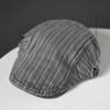 Sombrero para Hombre Primavera y Otoño Estilo Coreano Lavado Rayado Retro Sombrero de Visera Marca de Moda Estilo Japonés Gorra de Pintor para Exterior para Mujer