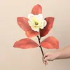Hojas de magnolia artificiales, ramas falsas artificiales, plantas verdes decorativas para habitaciones modelo de hotel, arreglos florales de boda, flores de magnolia