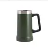 Copo Térmico de Aço Inoxidável 304 Transfronteiriço, Grande Capacidade, Copo de Cerveja Isolado com Alça, Caneca para Escritório, Copo Portátil