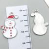 Mezcla de 20 gotas navideñas de aceite blanco K, aleación, accesorios de joyería DIY, Papá Noel, muñeco de nieve, campana, alce, pulsera colgante