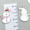 Set Mixto de 20 Esmalte Navideño Aleación K Blanca Accesorios para Joyería DIY: Amuletos para Pulsera de Papá Noel, Muñeco de Nieve, Campana, Reno