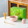 Tigela Japonesa de Matcha Transfronteiriça com Bico Ferramenta Conjunto de Caixa de Presente Matcha Caixa Colorida 100 Peças Cerâmica Verde Nova Coração