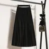 Ropa de Mujer Tallas Grandes Gordita Mm2025 Otoño e Invierno Nueva Moda Tendencia Cintura Alta Diseño Delgado Falda Plisada de Punto