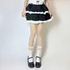 Calcetines altos de estilo japonés color blanco lechoso con lazo, calcetines JK dulces de cinta para la pantorrilla, calcetines Lolita de encaje estilo ballet