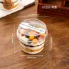 Vaso Desechable de Doble Pared para Leche, Vaso Redondo con Cuchara, Postre de Helado, Gelatina de Helado, Vaso para Yogur, Vaso para Mousse de Gelatina de Leche de Coco