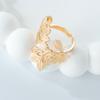 Anillo Europeo y Americano Nuevo Estilo Halo Moda Hojas Acero Inoxidable Anillo Abierto Diseño de Personalidad Retro Sensación Pulsera para Mujeres