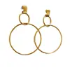 Pendientes Circulares Geométricos de Moda Transfronterizos Simples para Mujer, Pendientes de Botón Doble Redondo Versátiles de Metal, Tendencia Ins Nicho